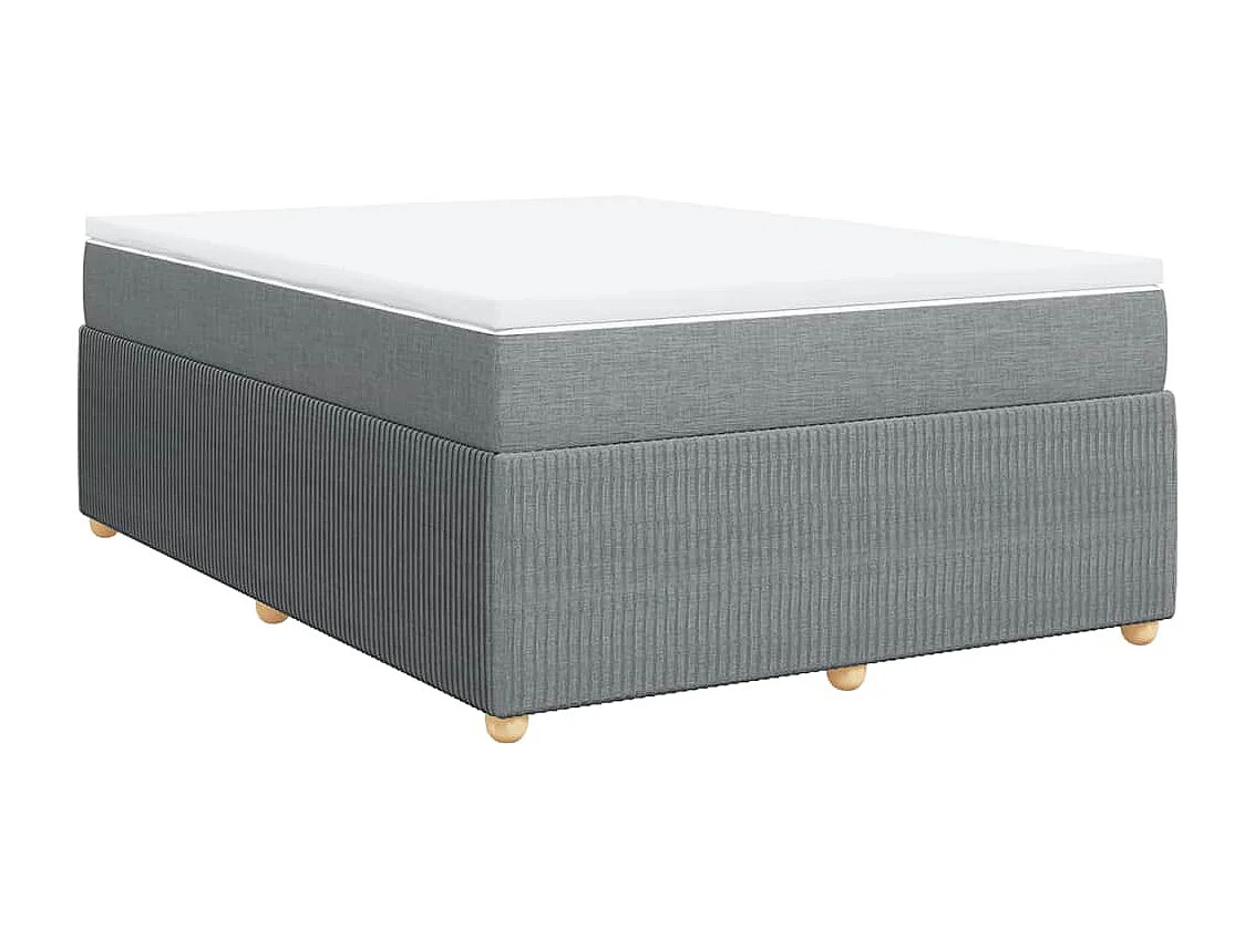 Boxspringbett mit Matratze Hellgrau 140x190 cm Stoff