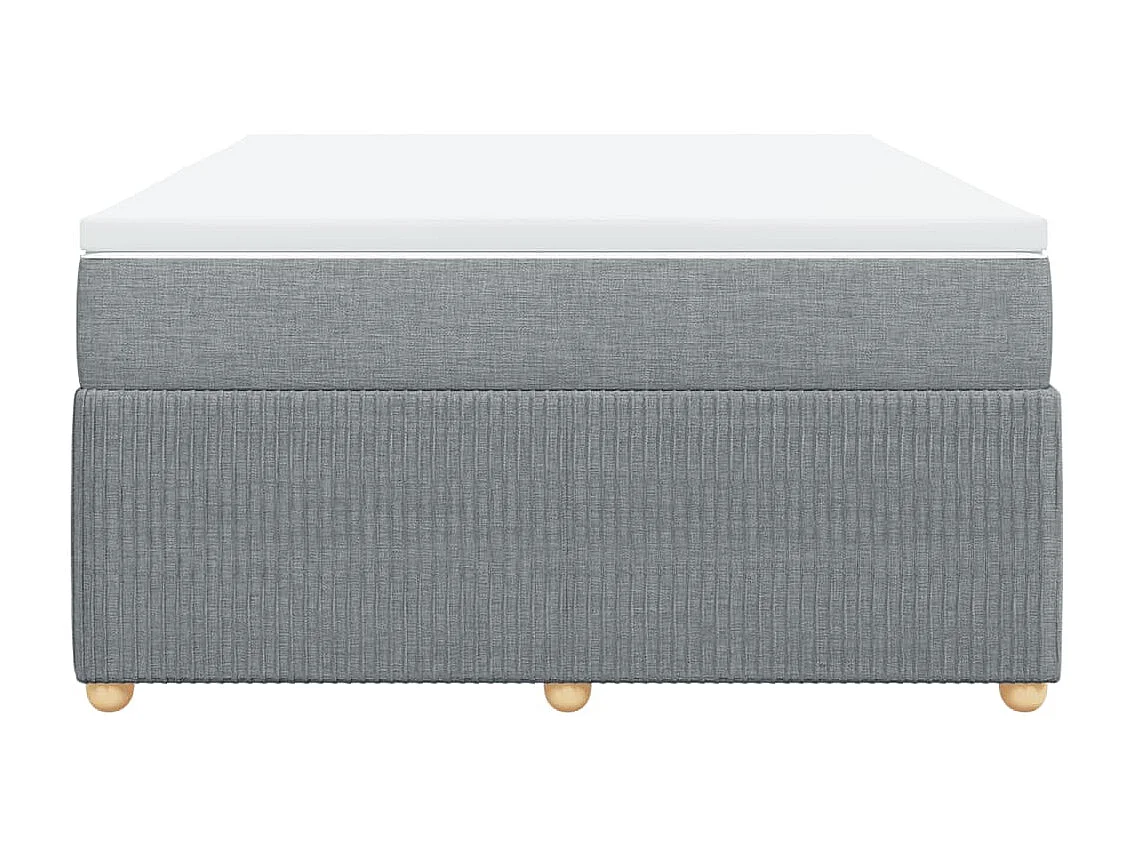 Boxspringbett mit Matratze Hellgrau 140x190 cm Stoff