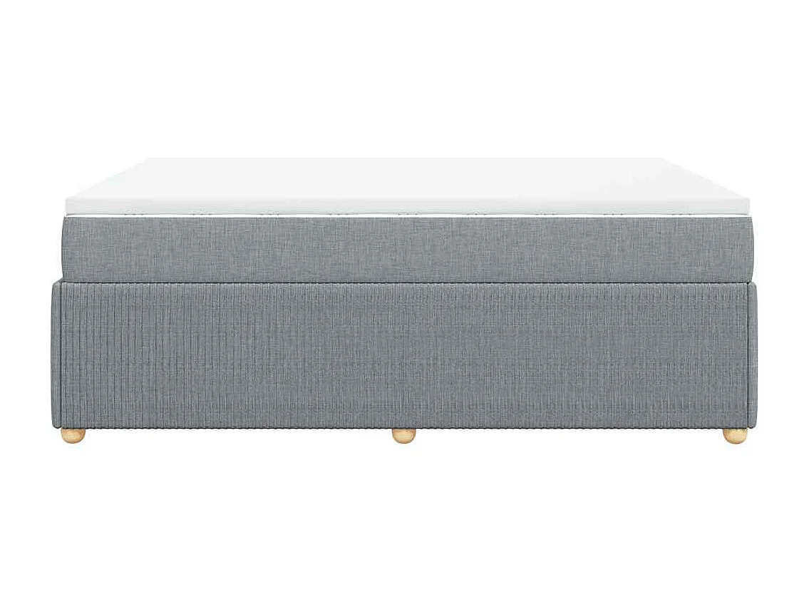 Boxspringbett mit Matratze Hellgrau 140x190 cm Stoff