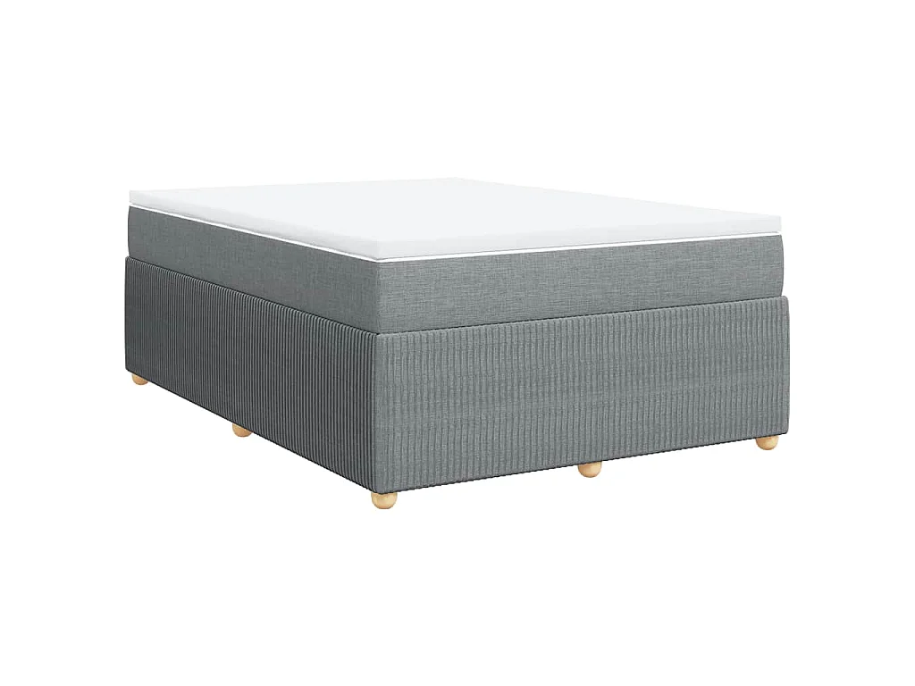Boxspringbett mit Matratze Hellgrau 140x190 cm Stoff