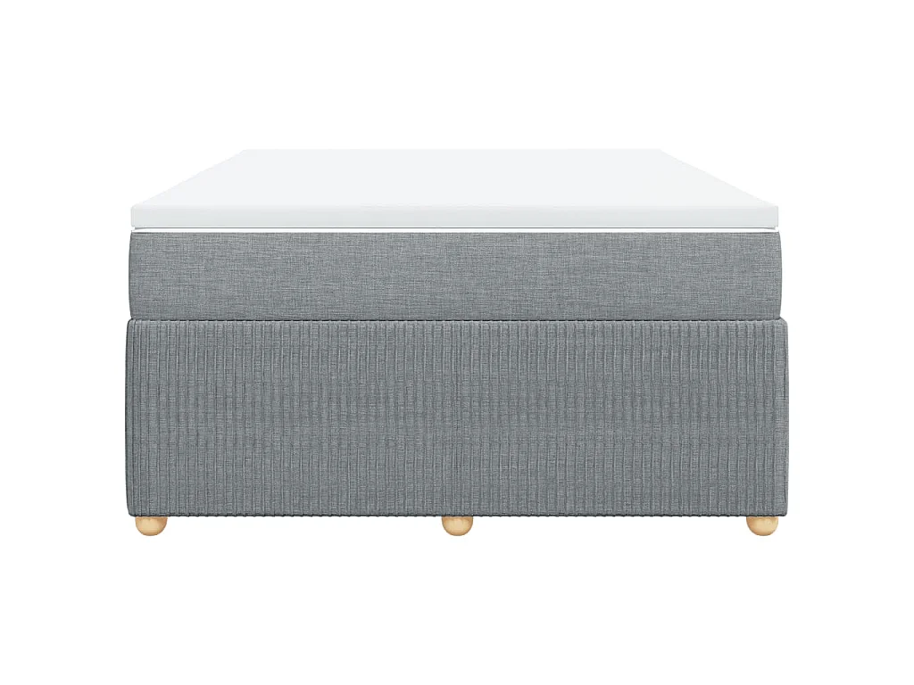 Boxspringbett mit Matratze Hellgrau 140x190 cm Stoff