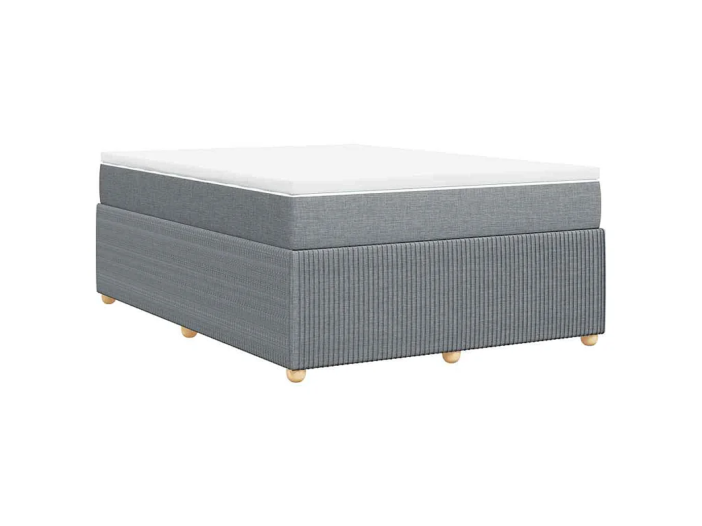 Sommier à lattes de lit avec matelas Gris clair 140x190cm Tissu