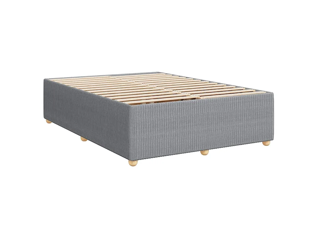 Sommier à lattes de lit avec matelas Gris clair 140x190cm Tissu