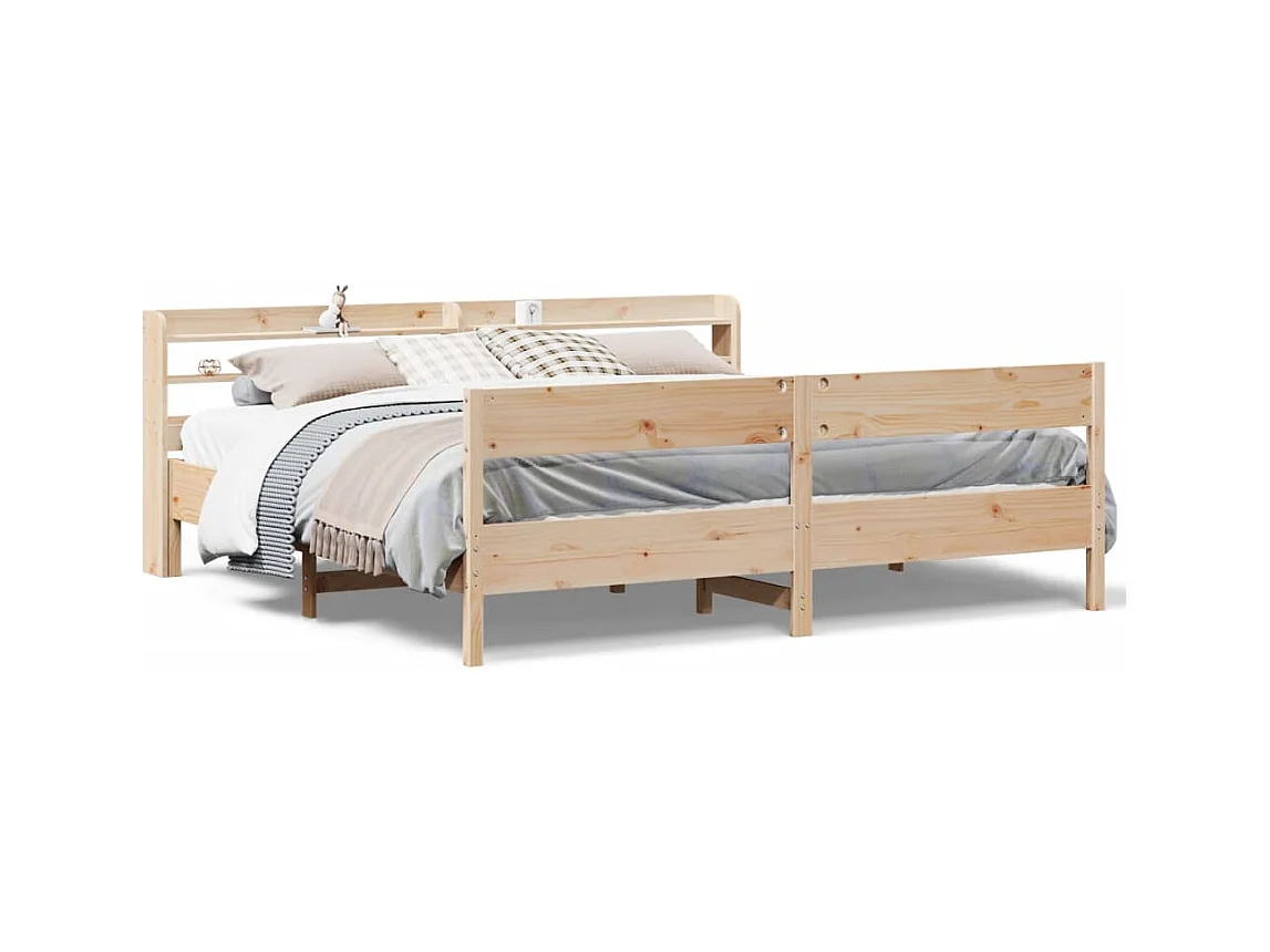 Cama sem colchão 180x200 cm madeira de pinho maciça