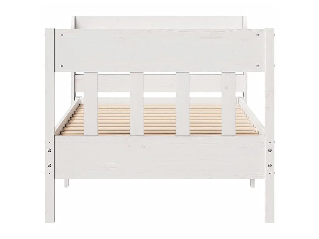 Bedframe zonder matras massief grenenhout wit 90x200 cm