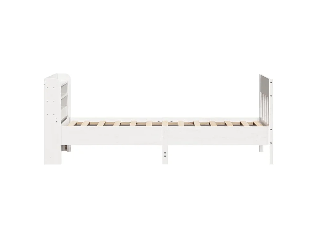 Bedframe zonder matras massief grenenhout wit 90x200 cm