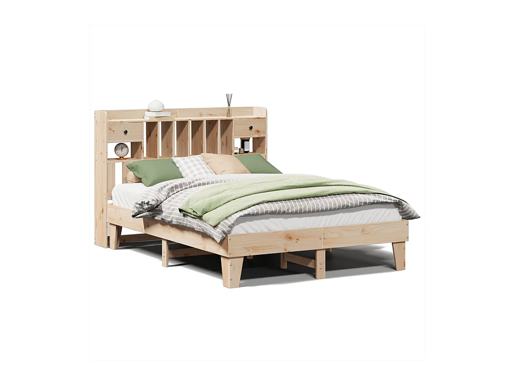 Cadre de lit sans matelas 140x190 cm bois de pin massif