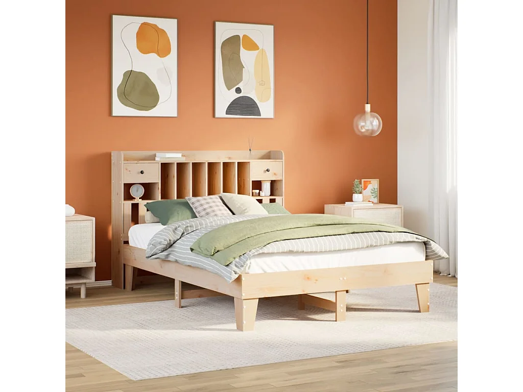 Massivholzbett ohne Matratze 140x190 cm Kiefernholz
