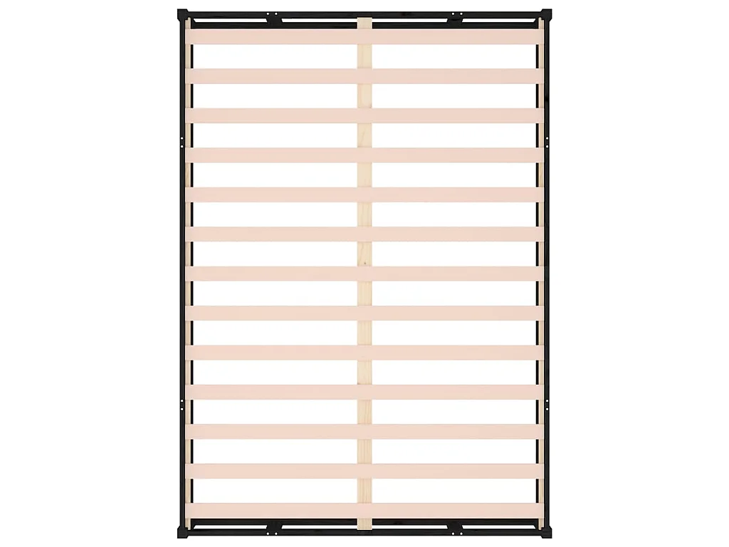 Bedframe massief hout zwart 180x200 cm