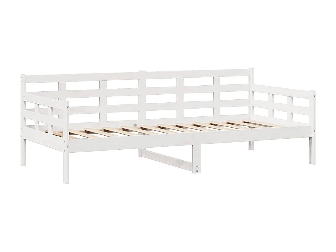Dormeuse con Cassetti Bianco 90x190 cm Legno Massello di Pino