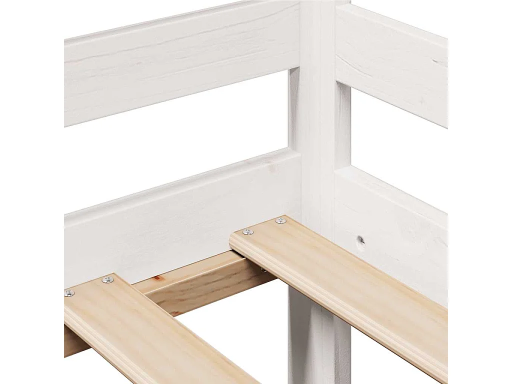 Dormeuse con Cassetti Bianco 90x190 cm Legno Massello di Pino
