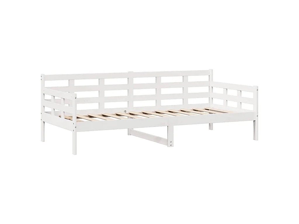 Dormeuse con Cassetti Bianco 90x190 cm Legno Massello di Pino