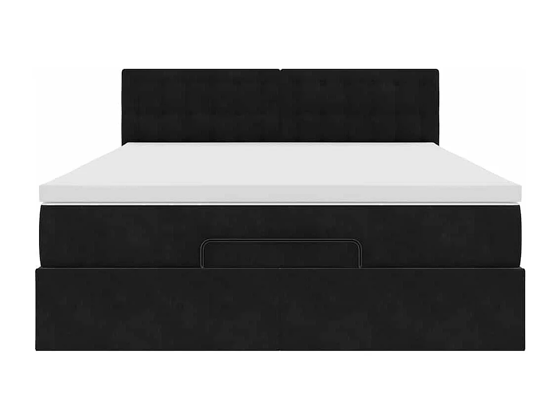Ottoman bed met matras en LED's 140x190cm fluweel zwart
