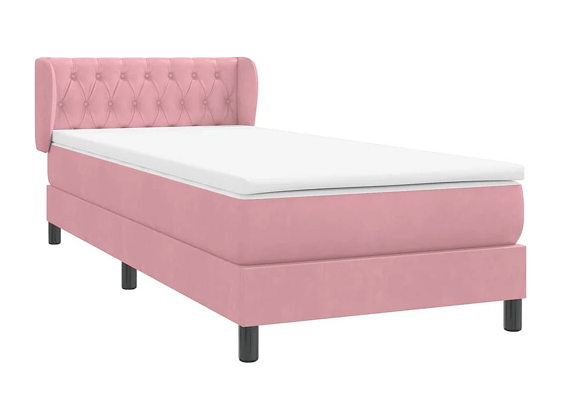 Boxspringbett mit Matratze Rosa 90x220 cm Samt