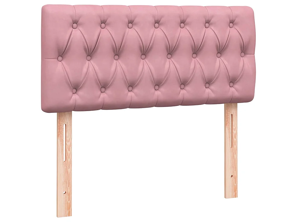 Boxspring met matras fluweel roze 90x220 cm