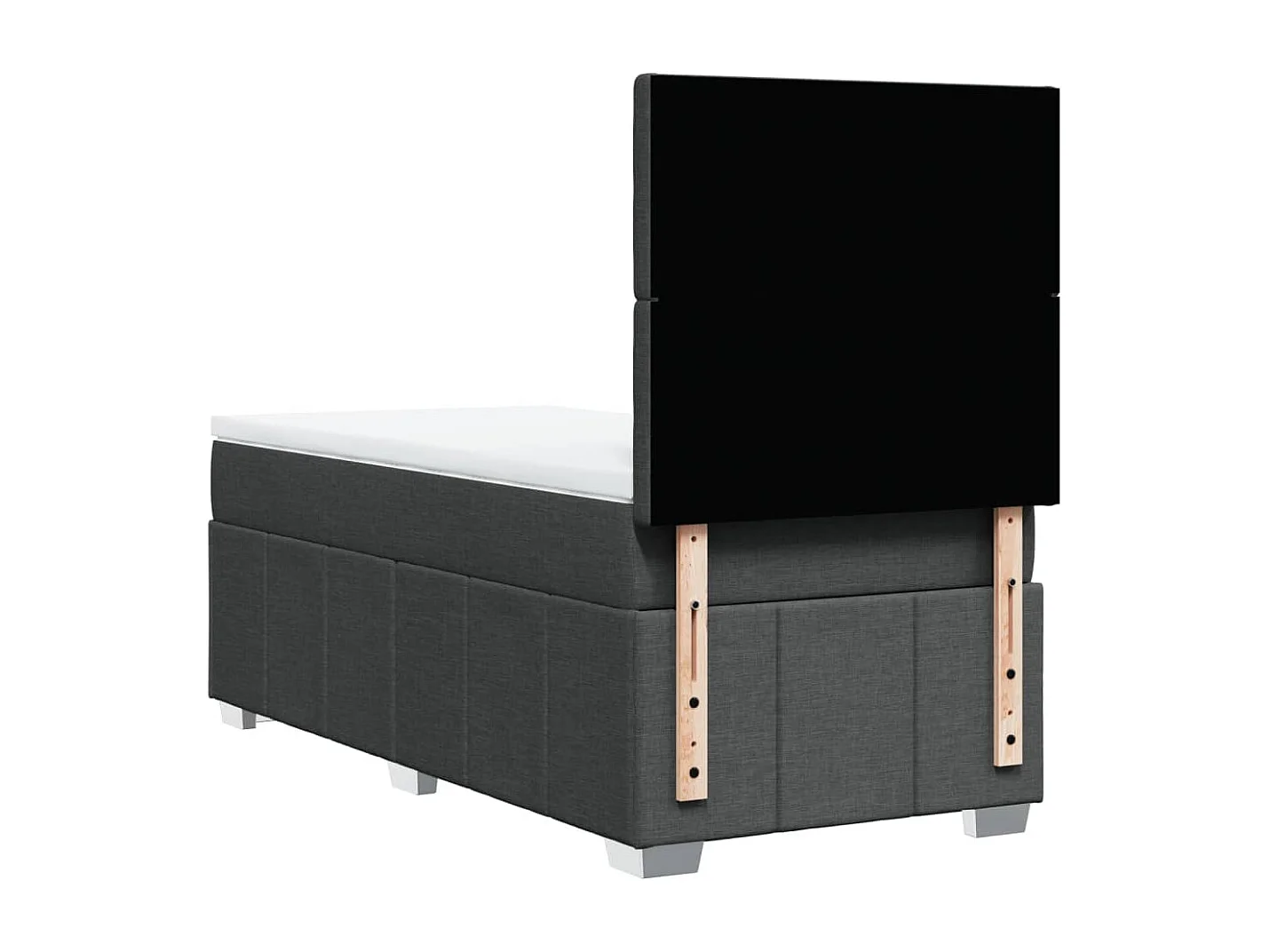 Cama com molas/colchão 100x200 cm tecido cinza-escuro