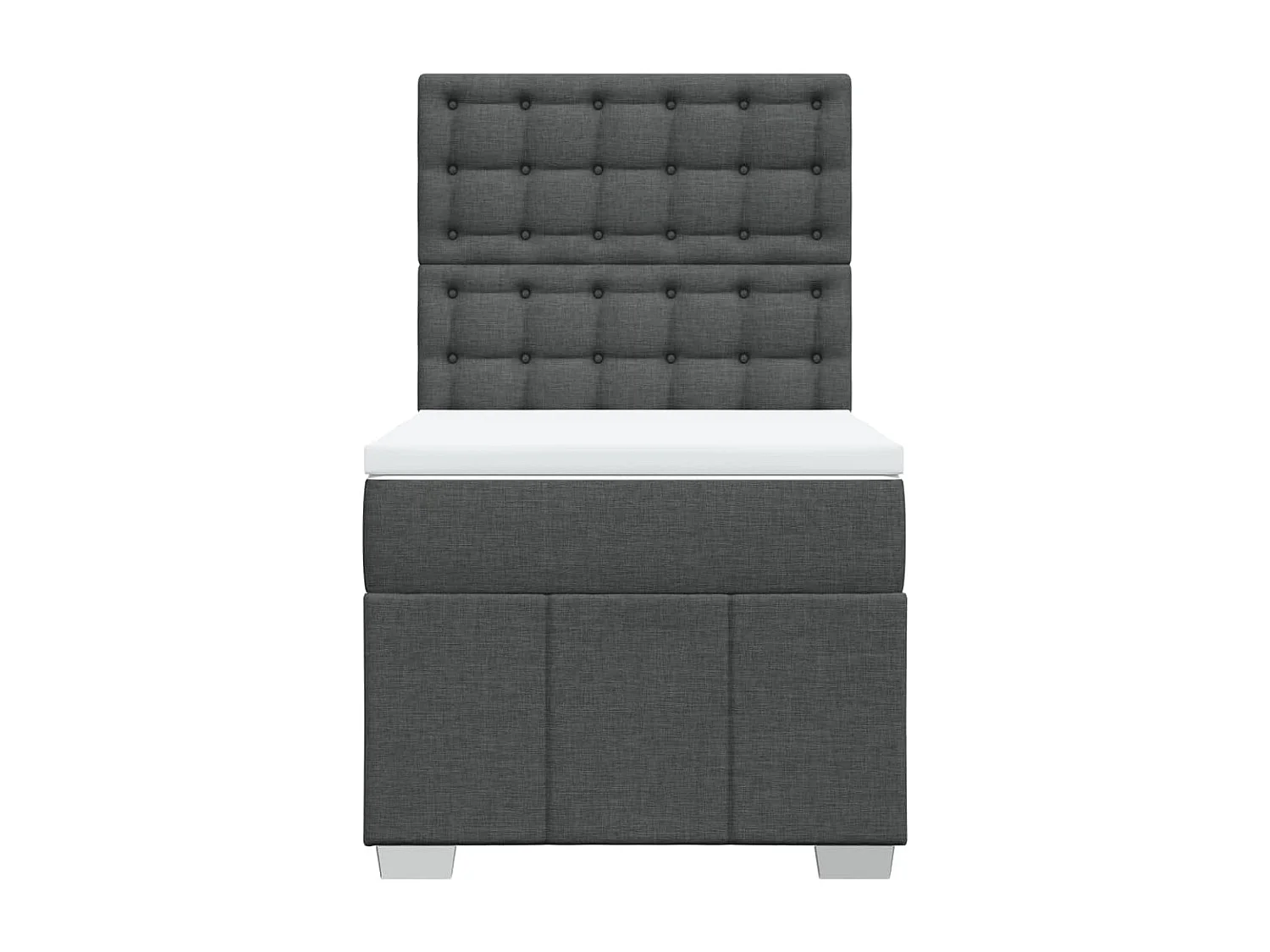 Cama com molas/colchão 100x200 cm tecido cinza-escuro