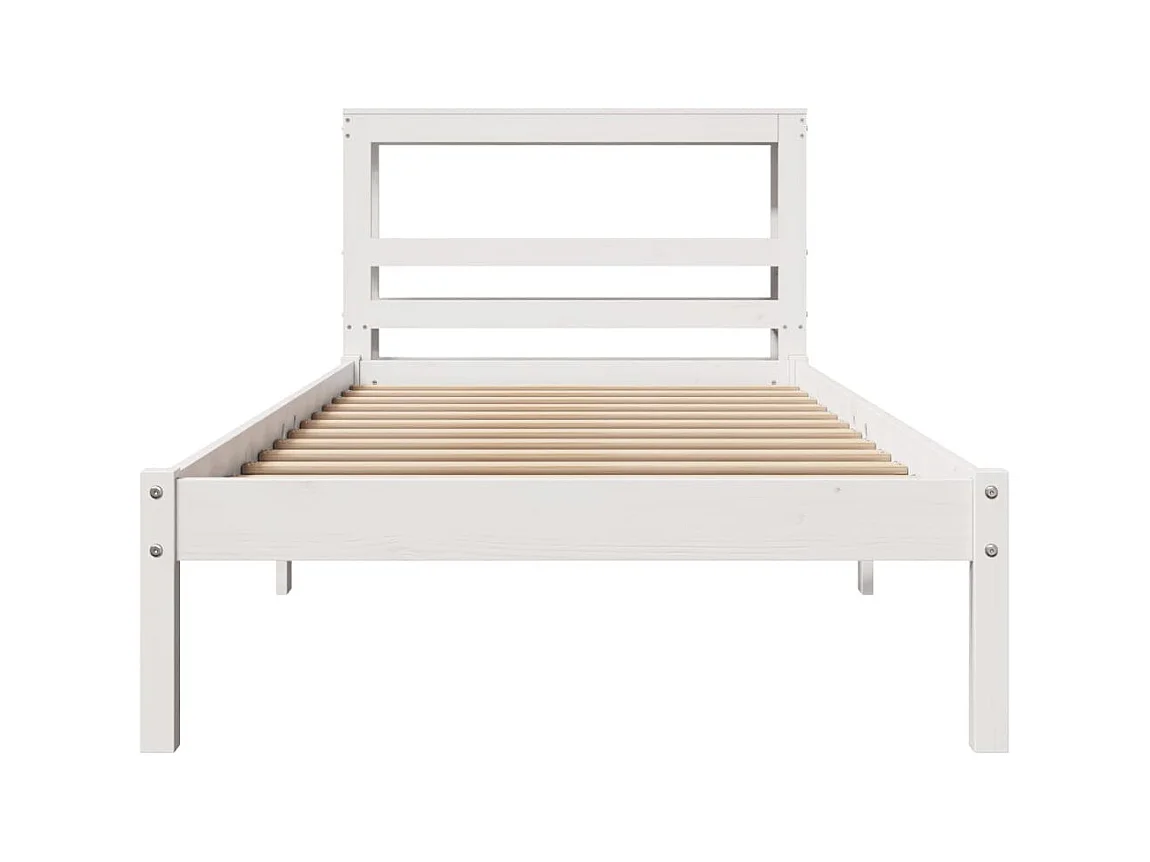 Cadre de lit sans matelas blanc 90x200 cm bois de pin massif