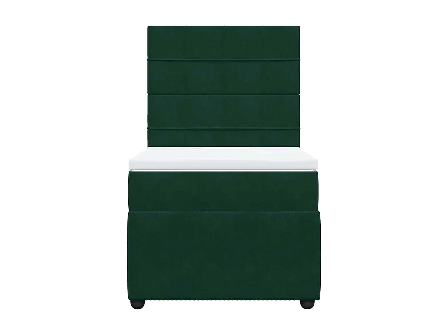 Cama box spring con colchón terciopelo verde oscuro 90x200 cm