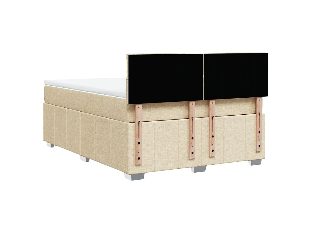 Cama com molas/colchão 140x200 cm tecido cor creme