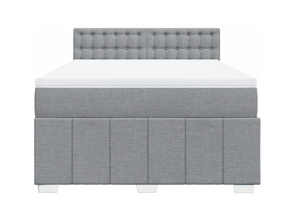 Sommier à lattes de lit avec matelas Gris clair 140x190cm Tissu