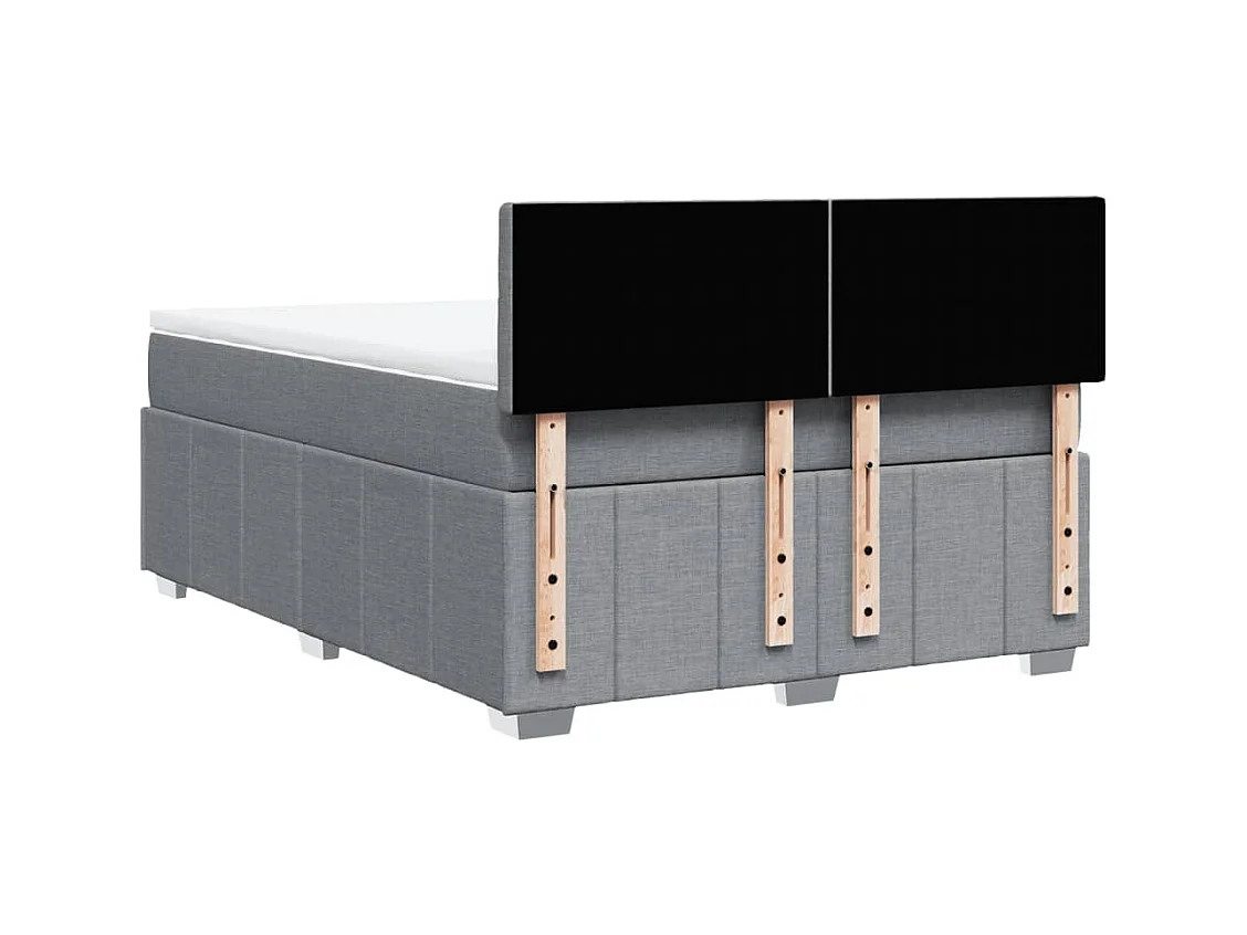 Sommier à lattes de lit avec matelas Gris clair 140x190cm Tissu