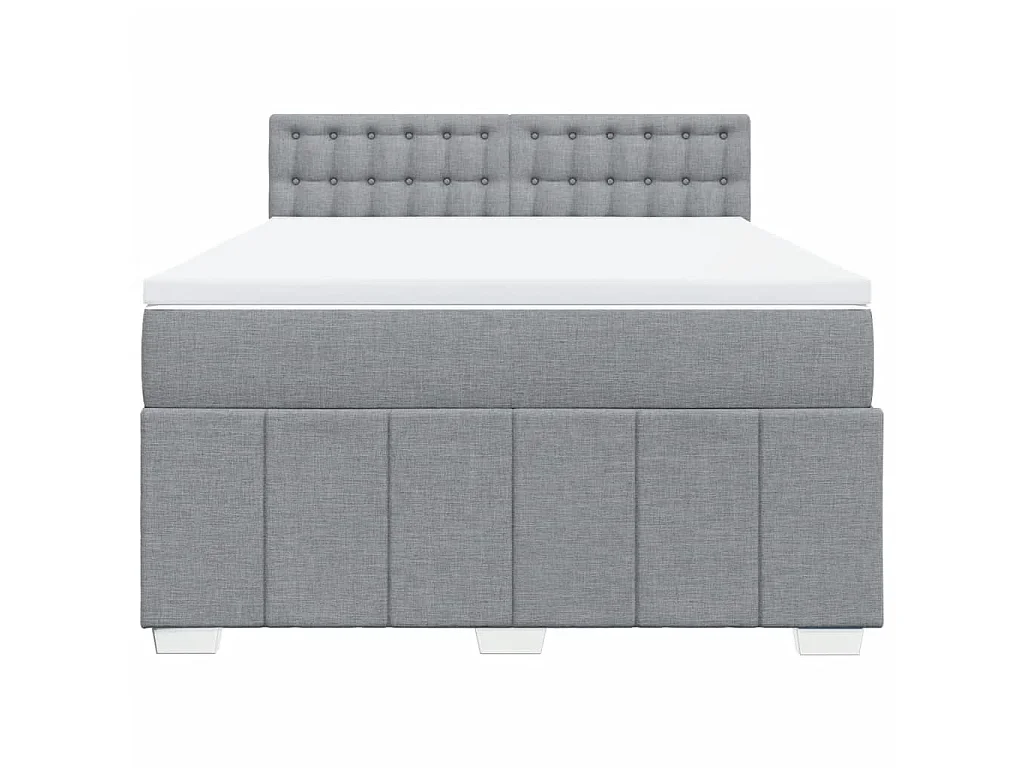 Boxspring met matras stof lichtgrijs 140x190 cm