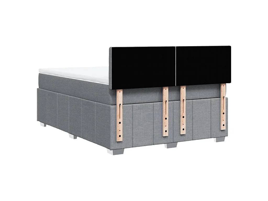 Boxspring met matras stof lichtgrijs 140x190 cm