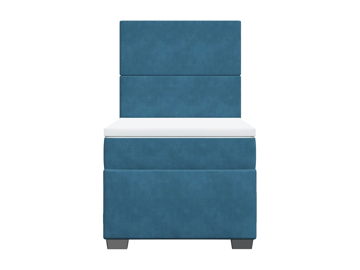 Boxspringbett mit Matratze Blau 90x200 cm Samt