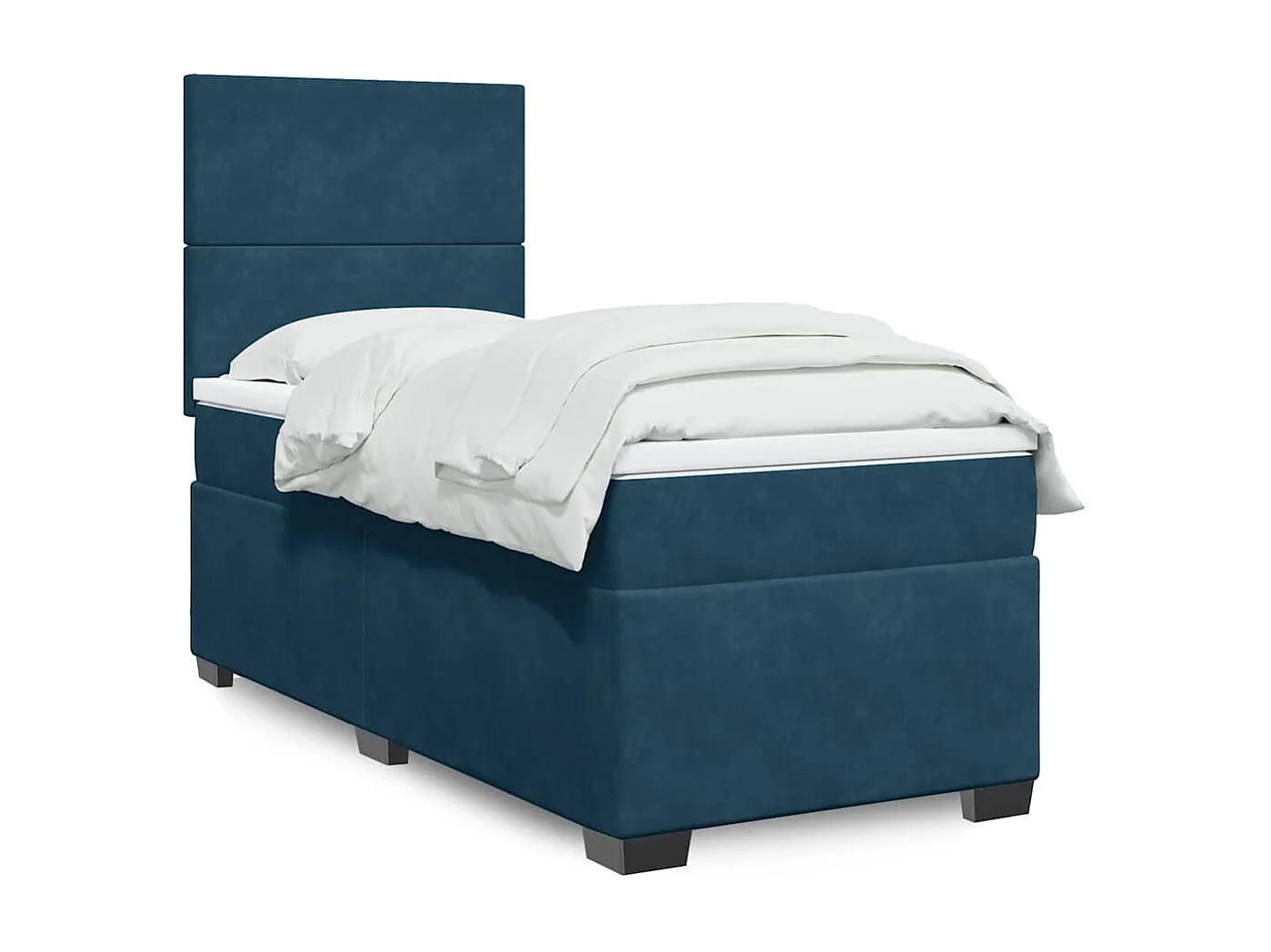 Boxspring met matras fluweel blauw 90x200 cm