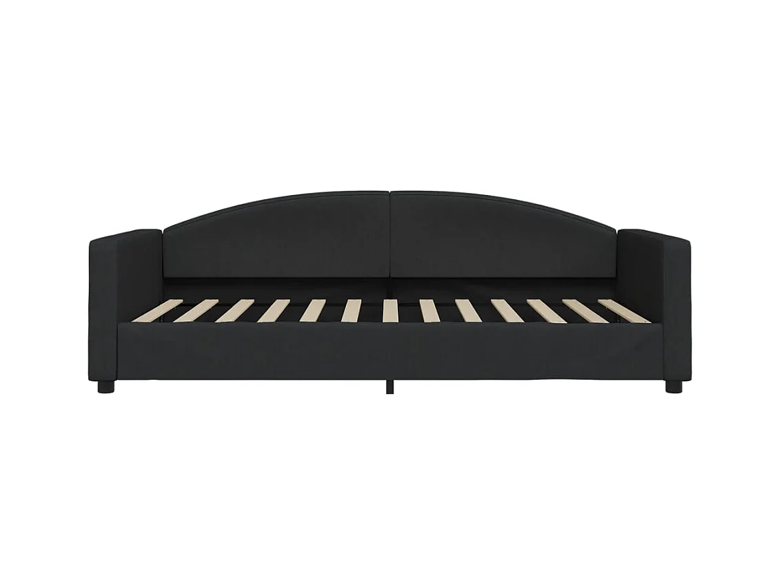 Tagesbett mit Matratze Schwarz 100x200 cm Stoff