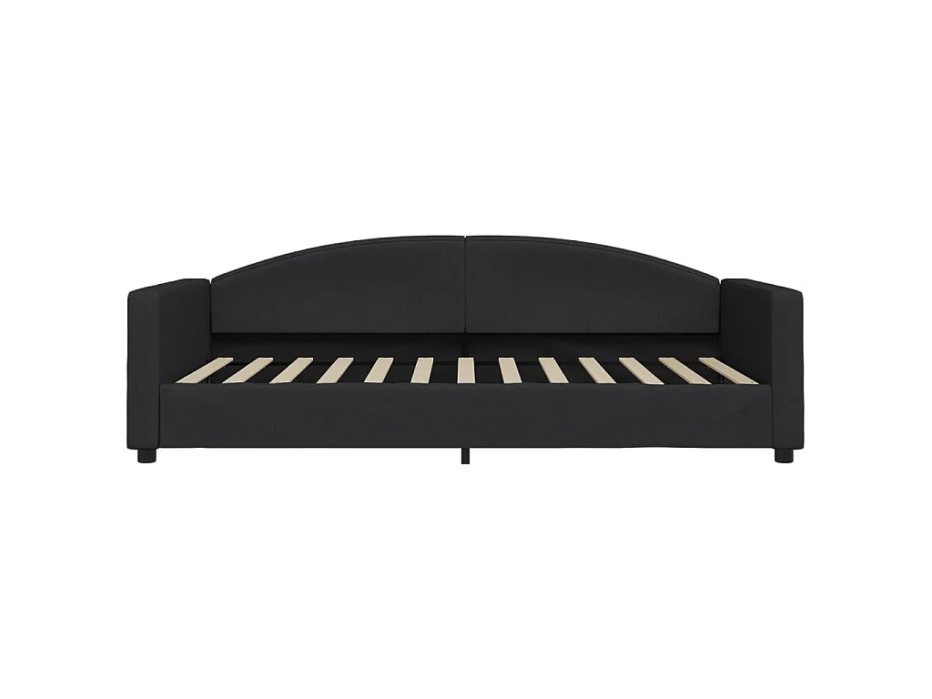 Lit de jour avec matelas noir 100x200 cm tissu