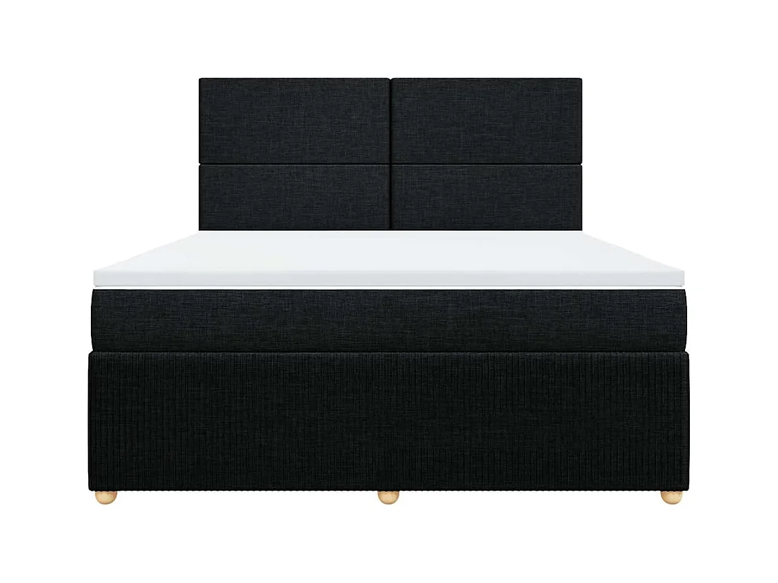 Boxspringbett mit Matratze Schwarz 180x200 cm Stoff