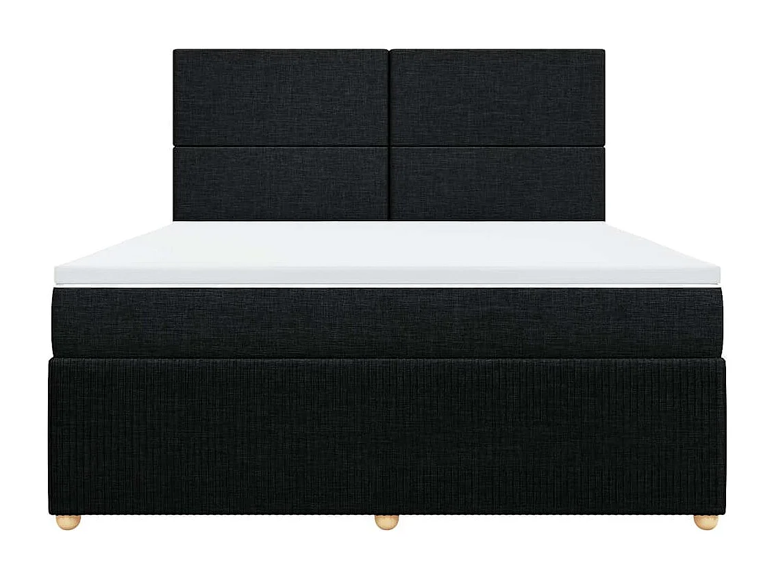 Sommier à lattes de lit avec matelas Noir 180x200 cm Tissu