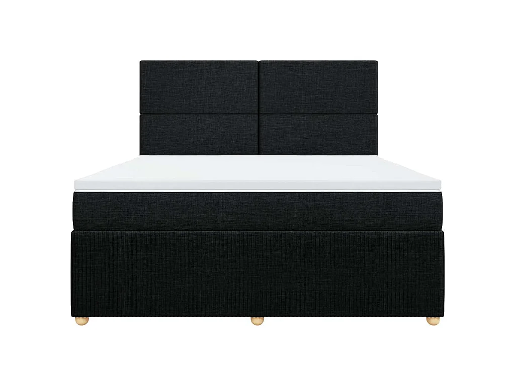 Sommier à lattes de lit avec matelas Noir 180x200 cm Tissu