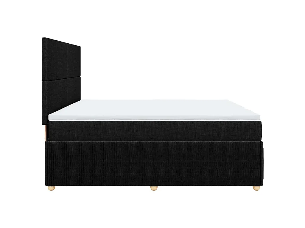 Sommier à lattes de lit avec matelas Noir 180x200 cm Tissu