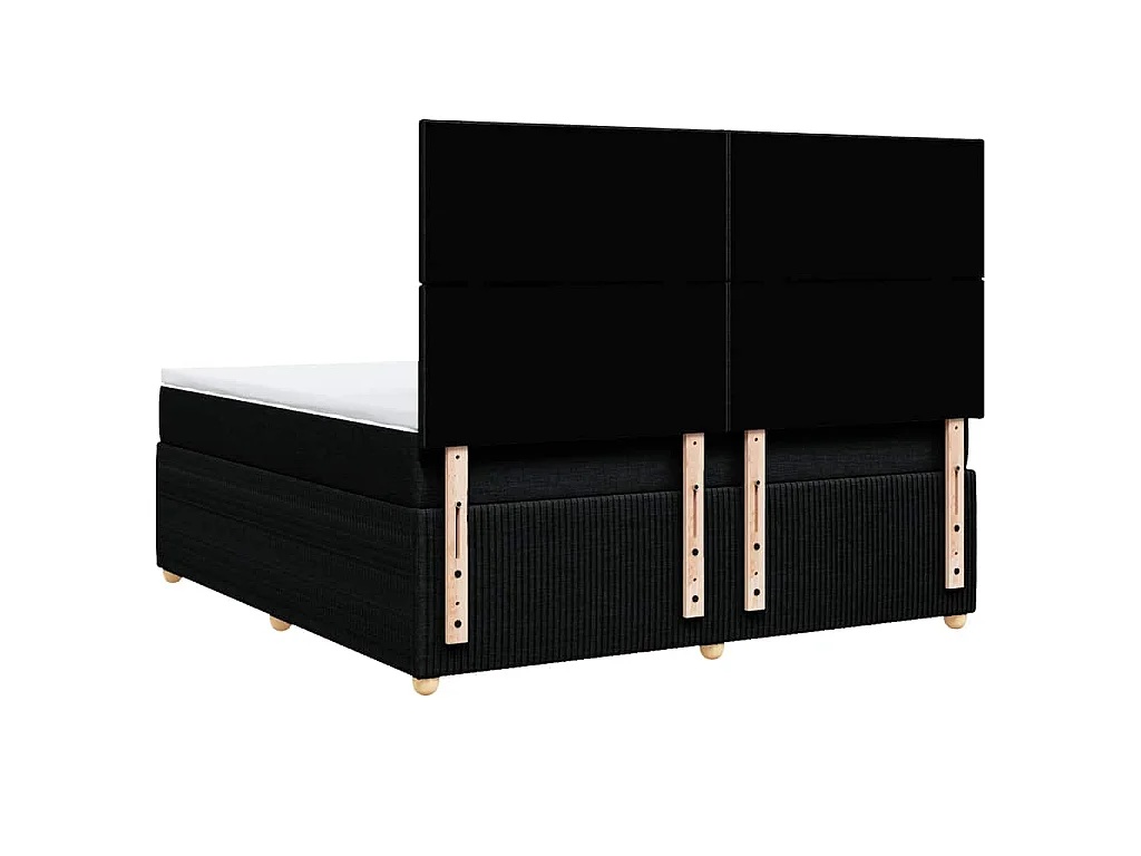 Sommier à lattes de lit avec matelas Noir 180x200 cm Tissu