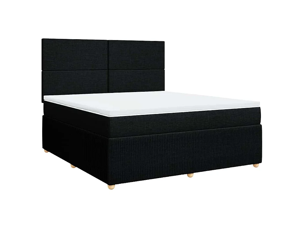 Boxspring met matras stof zwart 180x200 cm