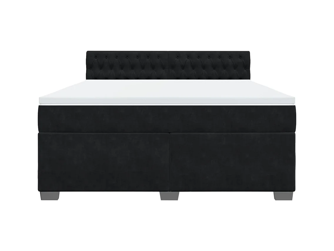 Sommier à lattes de lit avec matelas Noir 180x200 cm Velours