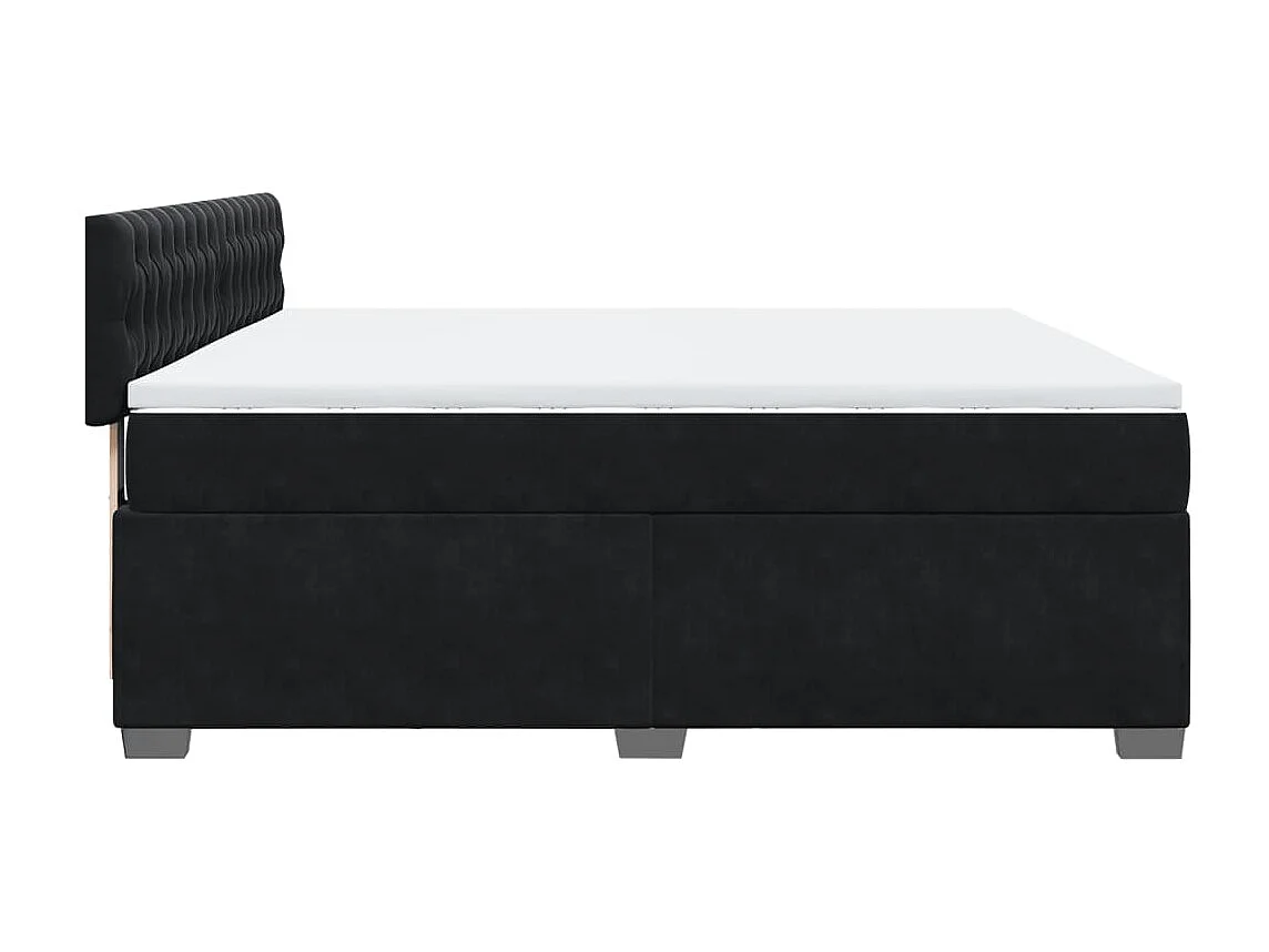Boxspringbett mit Matratze Schwarz 180x200 cm Samt