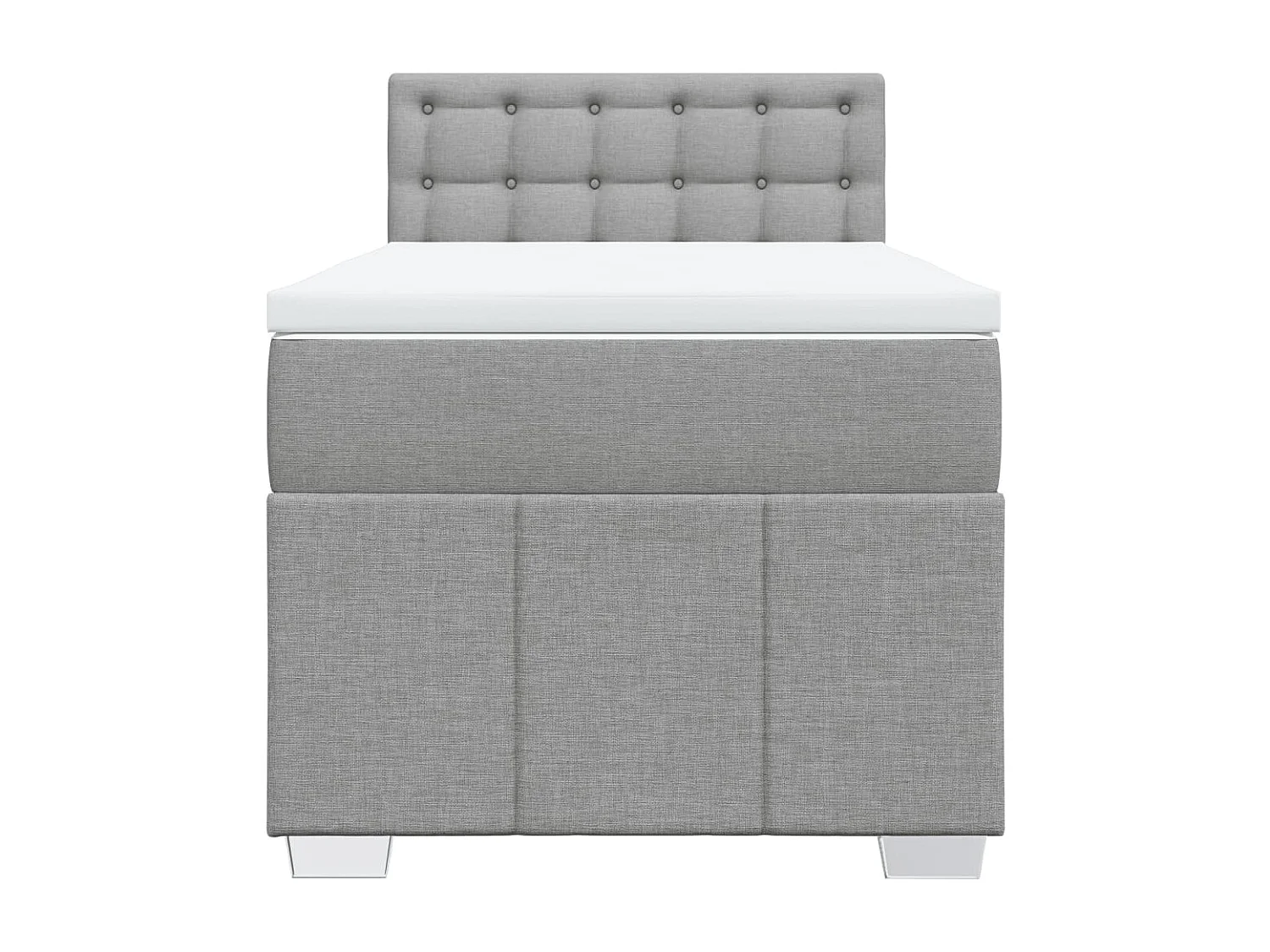 Cama com molas/colchão 90x200 cm tecido cinza-claro
