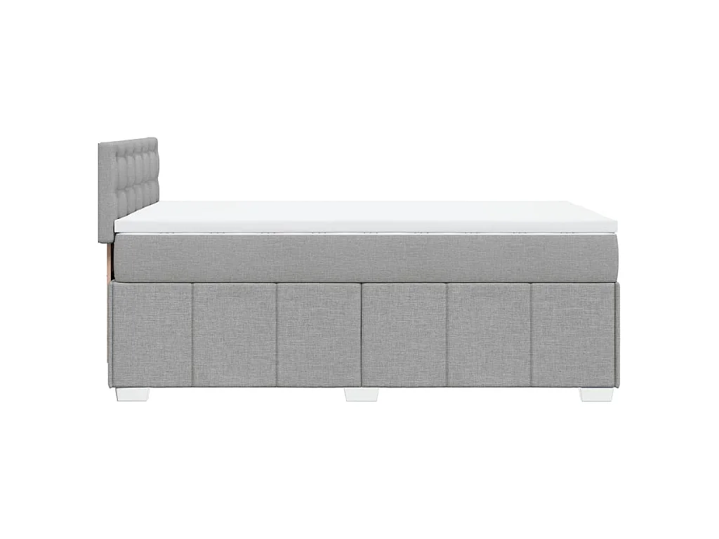 Cama com molas/colchão 90x200 cm tecido cinza-claro