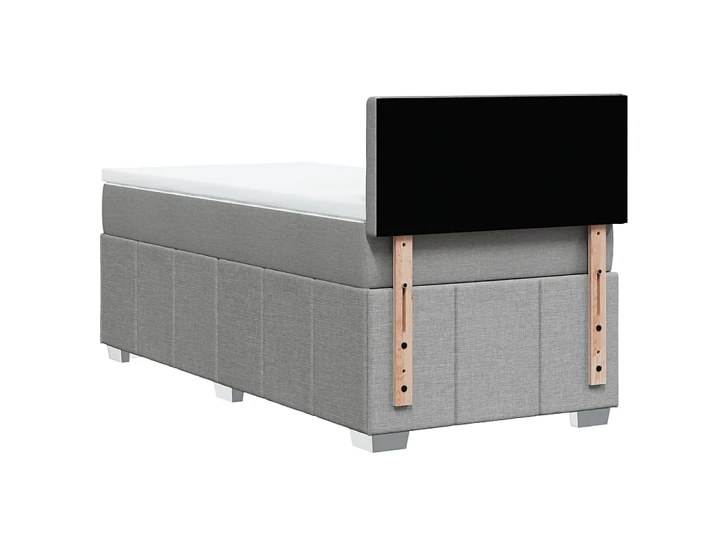 Cama com molas/colchão 90x200 cm tecido cinza-claro