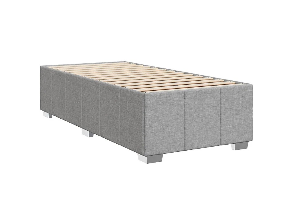 Cama com molas/colchão 90x200 cm tecido cinza-claro