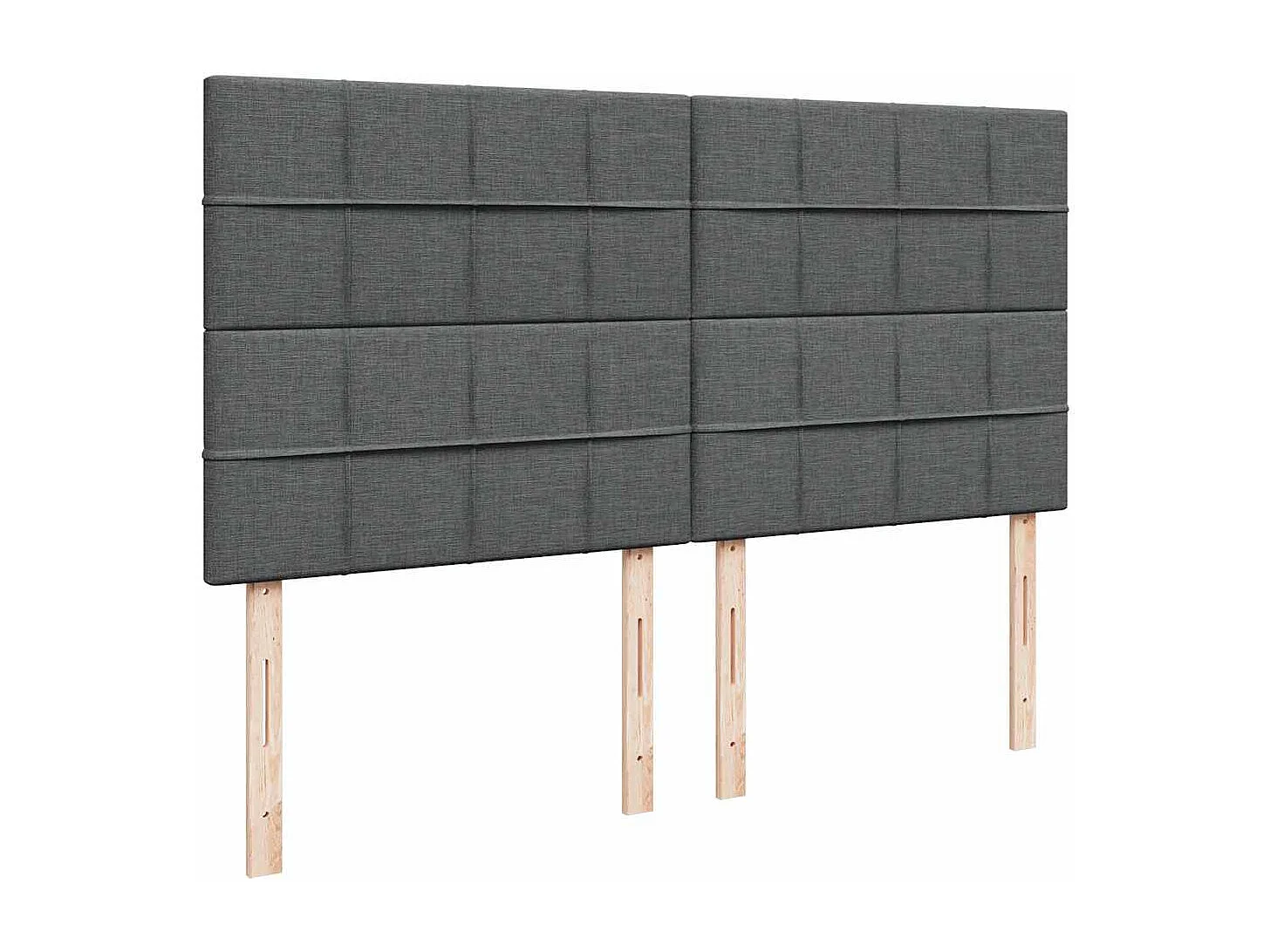 Cama box spring con colchón tela gris oscuro 180x200 cm