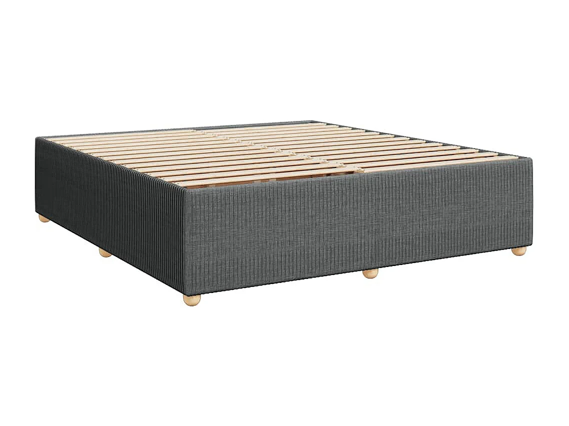 Cama box spring con colchón tela gris oscuro 180x200 cm