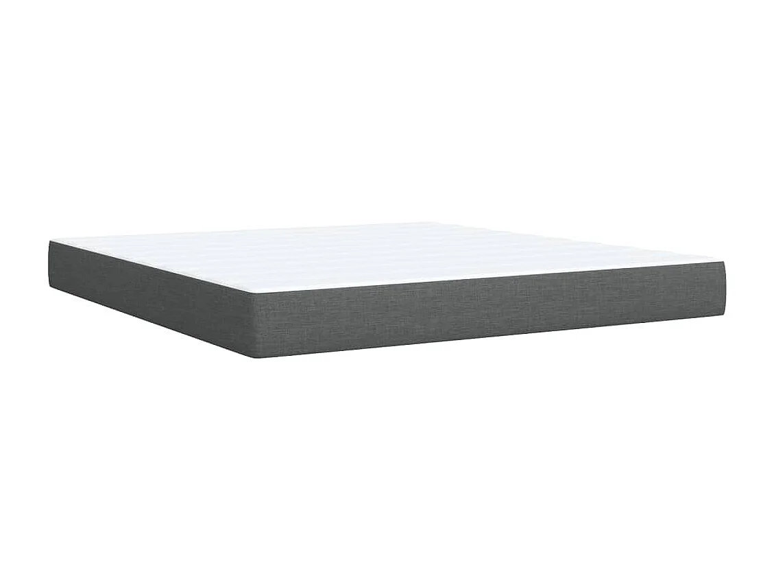 Cama box spring con colchón tela gris oscuro 180x200 cm