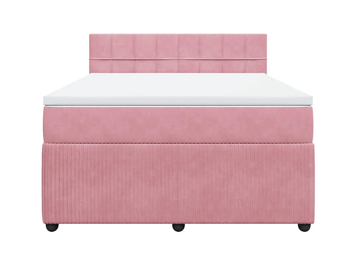 Sommier à lattes de lit avec matelas Rose 140x200 cm Velours