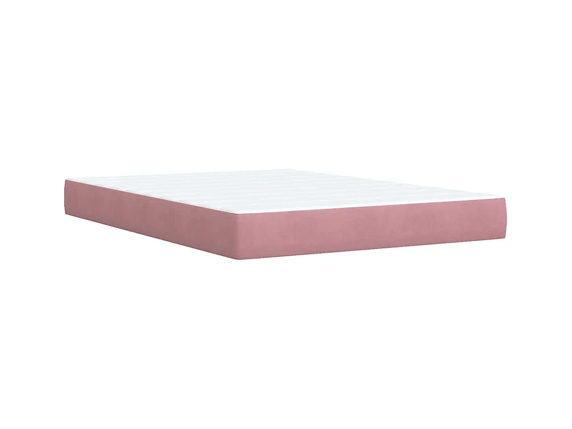 Boxspring met matras fluweel roze 140x200 cm
