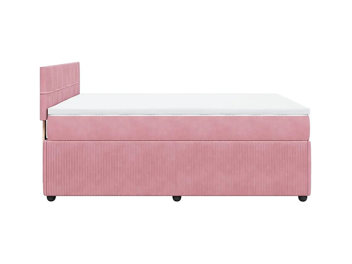 Boxspring met matras fluweel roze 140x200 cm